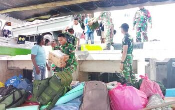 Gunakan KMN Rondar, Satgas TMMD 127 Bertolak ke Desa Longgar dan Apara 2 Satgas TMMD 127 Menuju Longgar Apara