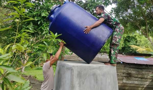 Kerja Keras Satgas TMMD 127 Berbuah Manis, Tandon dan Sumur Bor Rampung