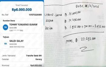Bukti Transaksi Pinjam Uang eks Kades Warabal